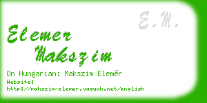 elemer makszim business card